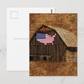 Rustic Barn American Flag Briefkaart (Voorkant / Achterkant)