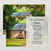 Rustic Barn American Flag Famille Invitation de ré (Devant / Derrière)