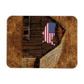 Rustic Barn American Flag Magneet (Horizontaal)