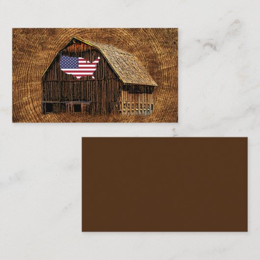 Rustic Barn American Flag Visitekaartje (Voorkant / Achterkant)