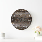 Rustic Barn Board  Wood Tree Branch Grote Klok (Huis)