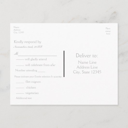 Rustic Barn & Boomlichten Trouw RSVP Kaart (Achterkant)