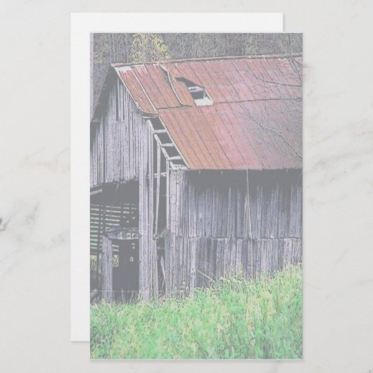 Rustic Barn Briefpapier (Voorkant / Achterkant)