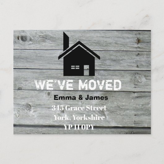 Rustic Barn Chimney We hebben de adreswijziging ve Aankondigingskaart (Voorkant)