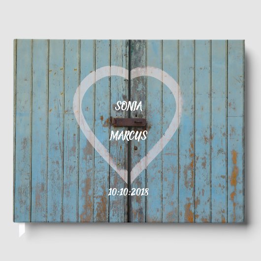 Rustic Barn deur bruiloft Gastenboek (Voorkant)