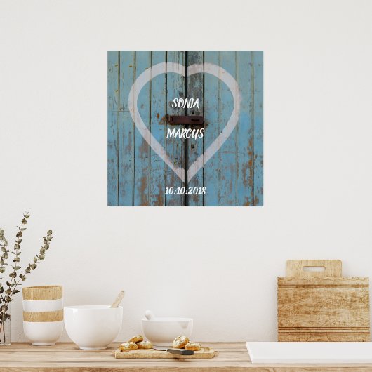 Rustic Barn deur bruiloft Poster (Keuken)