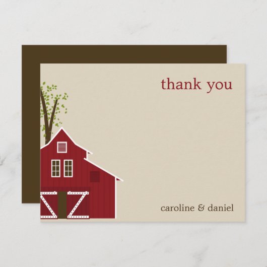 Rustic Barn - Hartelijk dank Notitiekaartje (Voorkant / Achterkant)