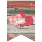 Rustic Barn Hearts We Got Hitched Wedding Vlaggetjes (Eerste vlag)