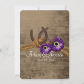 Rustic Barn Hoefijzers en Gerbera Daisy Kaart (Achterkant)