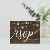 Rustic Barn Invitations de mariage bois rsvp Carte (Debout devant)