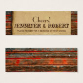 Rustic Barn Mariage Bois Boire Billets (Devant & derrière)
