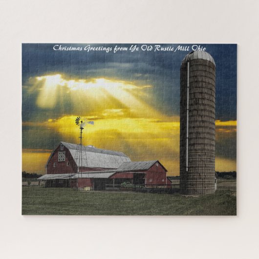 Rustic Barn Ohio. kerstcadeautjes Legpuzzel (Horizontaal)