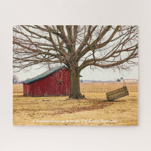 Rustic Barn Ohio. Kerstgroeten Legpuzzel