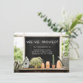 Rustic Barn Potting Shed We hebben ons verplaatst Aankondiging (Staand voorkant)