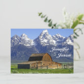 Rustic Barn Rocky Mountain Wedding Invitations Kaart (Staand voorkant)