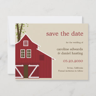 Rustic Barn slaat de datumkaart op Save The Date