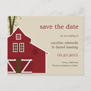 Rustic Barn slaat de datumkaart op Save The Date