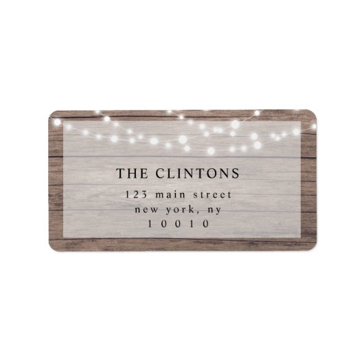 Rustic Barn String Lights Return Address Label (Voorkant)