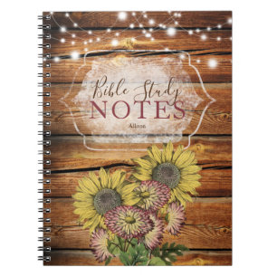 Rustic Barn Sunflower Bijbelstudie Notitieboek