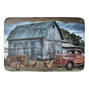 Rustic Barn  Tractor Truck Boerderij Badmat