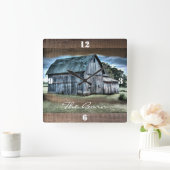 Rustic Barn Vierkante Klok (Huis)