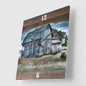Rustic Barn Vierkante Klok (Hoek)
