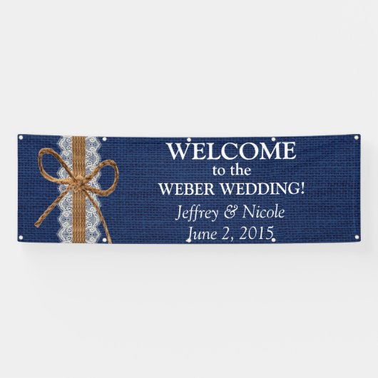 Rustic Barn Wedding Burlap Fall Wedding Spandoek (Horizontaal)