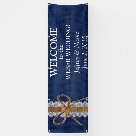 Rustic Barn Wedding Burlap Fall Wedding Spandoek (Verticaal)