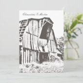 Rustic Barn Wedding Invitation - Donker Bruin Kaart (Staand voorkant)
