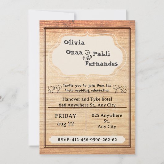 Rustic Barn Wedding Invitation Template (Devant)