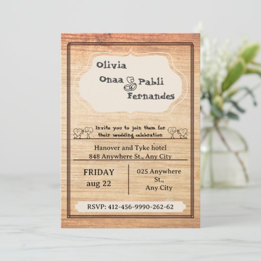Rustic Barn Wedding Invitation Template (Debout devant)