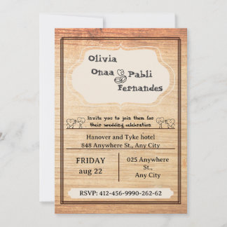 Rustic Barn Wedding Invitation Template Kaart