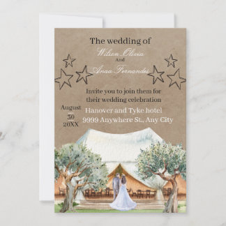Rustic Barn Wedding Invitation Template | Watercol Kaart