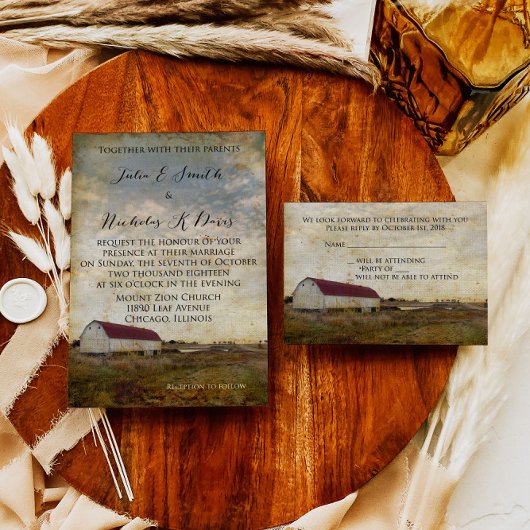 Rustic Barn Wedding Kaart