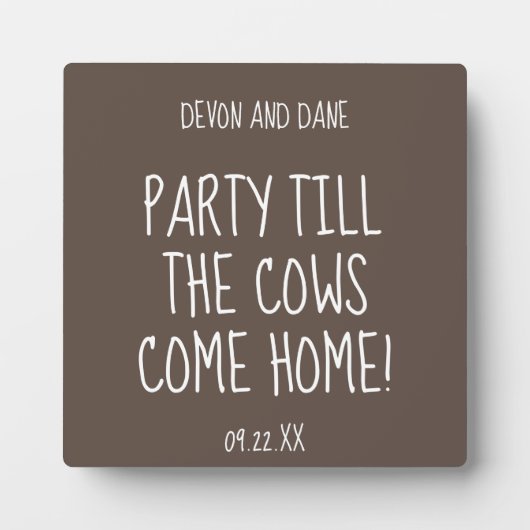 Rustic Barn Wedding Logo Plaque met Easel Fotoplaat (Voorkant)