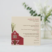 Rustic Barn Wedding Menu Card (Staand voorkant)