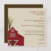 Rustic Barn Wedding Menu Card (Voorkant / Achterkant)
