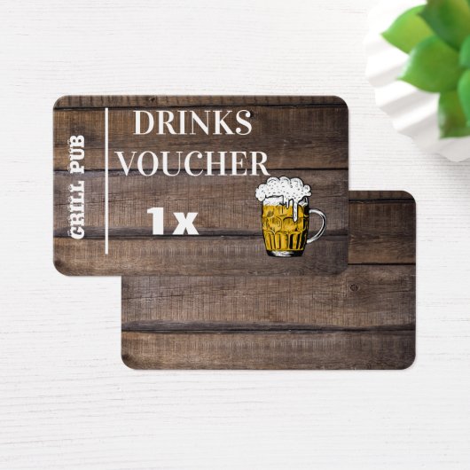 Rustic Barn Wedding Party Free Drinks Voucher Card (Bureau)