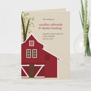 Rustic Barn Wedding Program Card Programma