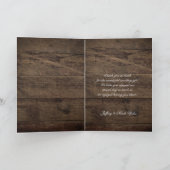 Rustic Barn Wedding Wood Mason Jar Babys Bedankkaart (Binnen)