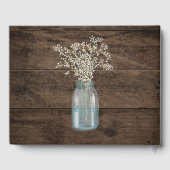 Rustic Barn Wedding Wood Mason Jar Babys Gastenboek (Achterkant)