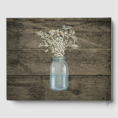 Rustic Barn Wedding Wood Mason Jar Babys Gastenboek (Achterkant)