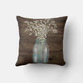Rustic Barn Wedding Wood Mason Jar Babys Kussen (Achterkant)