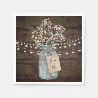 Rustic Barn Wedding Wood Mason Jar Babys Servet
