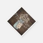 Rustic Barn Wedding Wood Mason Jar Babys Servet (Hoek)