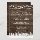 Rustic Barn Wedding Wood Winter Kerstmis Kaart (Voorkant / Achterkant)