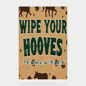 Rustic Barn Welcome Mat met aangepaste naam Acryl Bord (Voorkant)