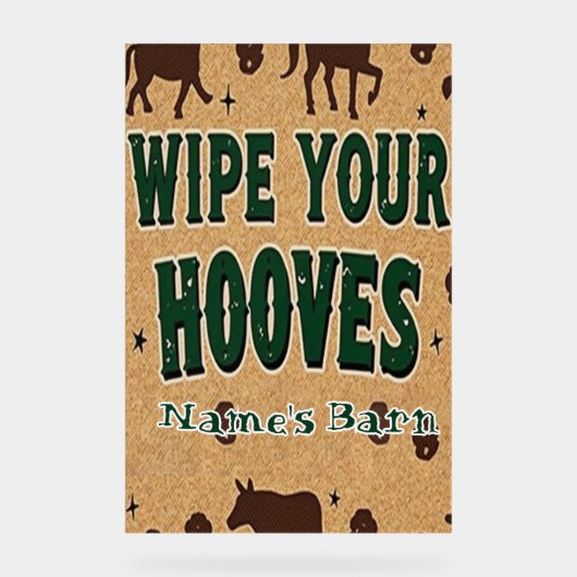 Rustic Barn Welcome Mat met aangepaste naam Acryl Bord (Voorkant)