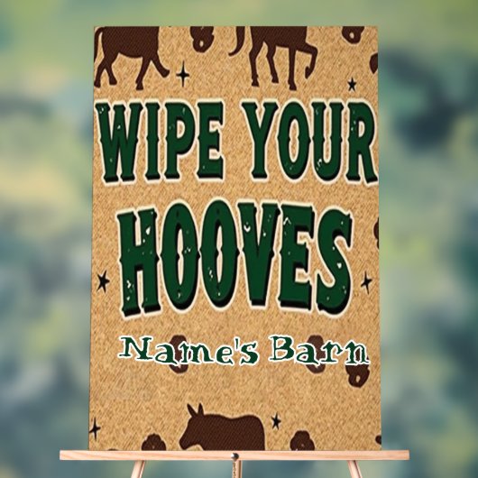 Rustic Barn Welcome Mat met aangepaste naam Acryl Bord (Neutraal)