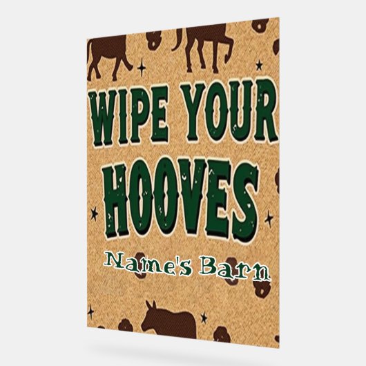 Rustic Barn Welcome Mat met aangepaste naam Acryl Bord (Hoek)